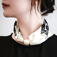 Chaîne de perles boucle magnétique longue écharpe en polyester femmes printemps automne Protection solaire accessoires de mode