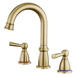 Stainless Steel Widespread 3 Hole 2-Handle <b>Hot</b> and <b>Cold</b> Water Mixer Basin Faucet - Product Image 2