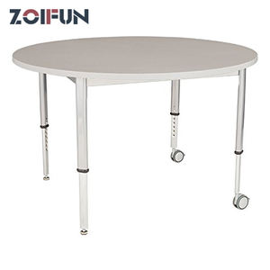 Entfernen Sie Locking Casters Adjusta ble Glides Holz metallrahmen Round Meeting College Adults Kinder Tisch-und Stuhlset - Product Image 2