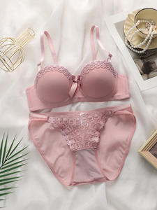 Ensemble de lingerie brodée papillon <span class=keywords><strong>pour</strong></span> filles, avec <span class=keywords><strong>soutien</strong></span>-<span class=keywords><strong>gorge</strong></span> à armatures et culottes, antidérapant et design sexy. - Product Image 5