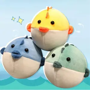 Promotional Wholesale Custom Cute Small Plush Fish Puffer Stuffed Animals Cheap Giveaways Corproate Gifts Kids Toys