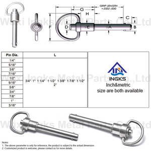 Custom SS304 SS316 Botón automático de acero inoxidable de cabeza redonda plana Mango de botón de liberación rápida Pin de bloqueo de bola - Product Image 6
