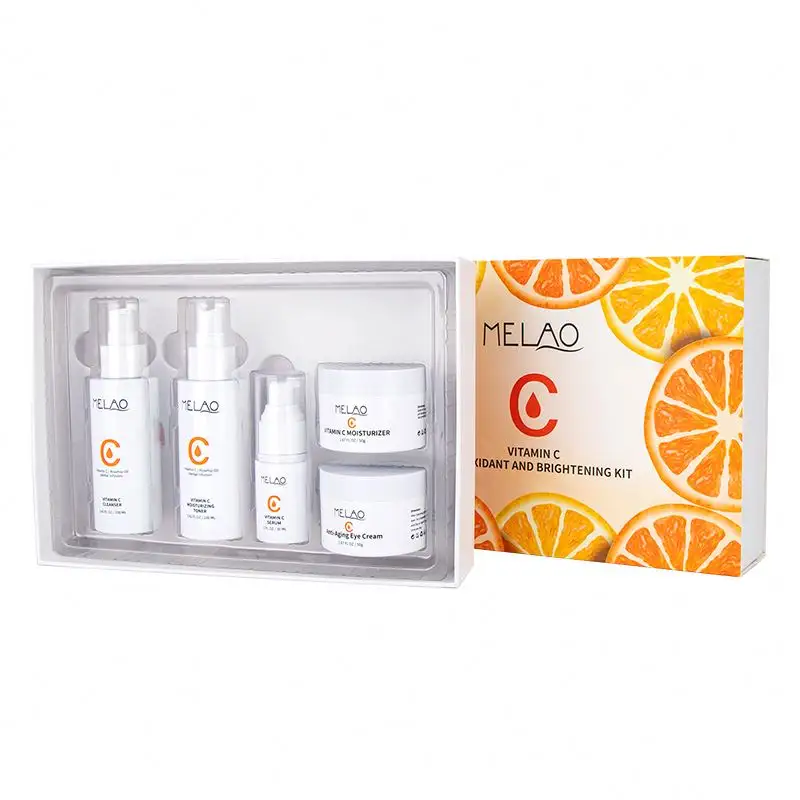 Großhandel Handelsmarke Bio Vegan Facial Anti-Aging Falten Extreme White ning Beauty Hautpflege Reise Vitamin C Set