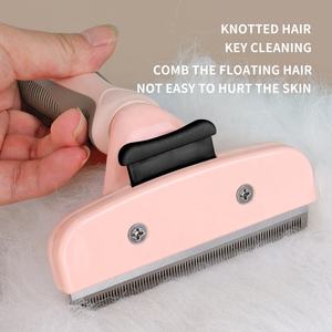 Spazzola dell'affettatrice di toelettatura del cane del gatto dello strumento di despargimento dell'animale domestico autopulente di Logo su ordinazione all'ingrosso della fabbrica - Product Image 6