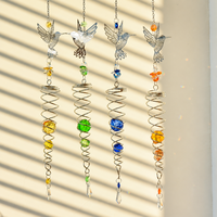 En gros Attrape-soleil en cristal colibri en spirale, carillon éolien et ornement suspendu pour la décoration de fenêtre et de jardin