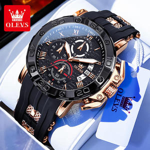 นาฬิกาควอตซ์โครโนกราฟกันน้ำเรืองแสงหน้าปัดใหญ่สายยางแบบกำหนดเอง OEM 9986 พร้อมโลโก้ ODM สำหรับผู้ชาย - Product Image 2