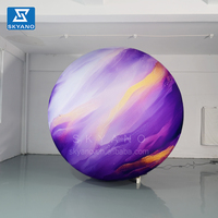 Ballon commercial de boule de publicité de planète pourpre gonflable logo et modèle imprimés par coutume avec des lumières led