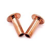 Rivet semi-tubulaire en cuivre rouge à tête bombée 4x2x3.2 mm certifié ISO 9001 finition argentée pour la fixation de quincaillerie de valises et sacs