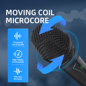 Sistema de micrófono inalámbrico profesional de 2,4G, micrófono dinámico de mano inalámbrico de frecuencia fija de doble canal para fiesta de Karaoke - Product Image 6