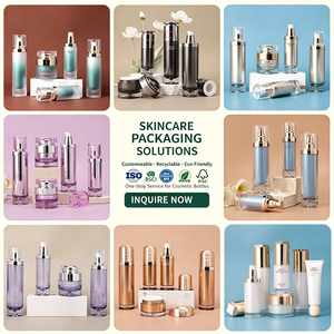 Emballages Bravo, flacons et pots de soin de la peau de luxe à double couche, fond en cristal, dégradé violet, PETG, pour lotion, sérum, tonique - Product Image 3