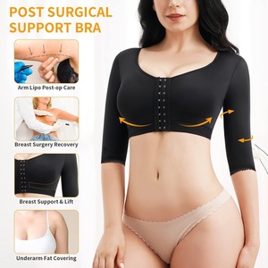 Sujetador <span class=keywords><strong>postoperatorio</strong></span> moldeador de cuerpo cruzado más vendido con copas de botón y características de retracción de brazo para senos secundarios - Product Image 4