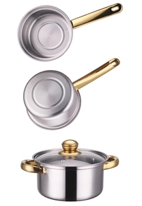 Batterie de cuisine antiadhésive en acier inoxydable de 12 pièces au design classique allemand Casseroles et poêles à frire Revêtement en céramique - Product Image 4