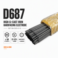 Électrode de revêtement D687 GB/T 984 en fonte à haute teneur en chrome pour conditions de travail à forte abrasion