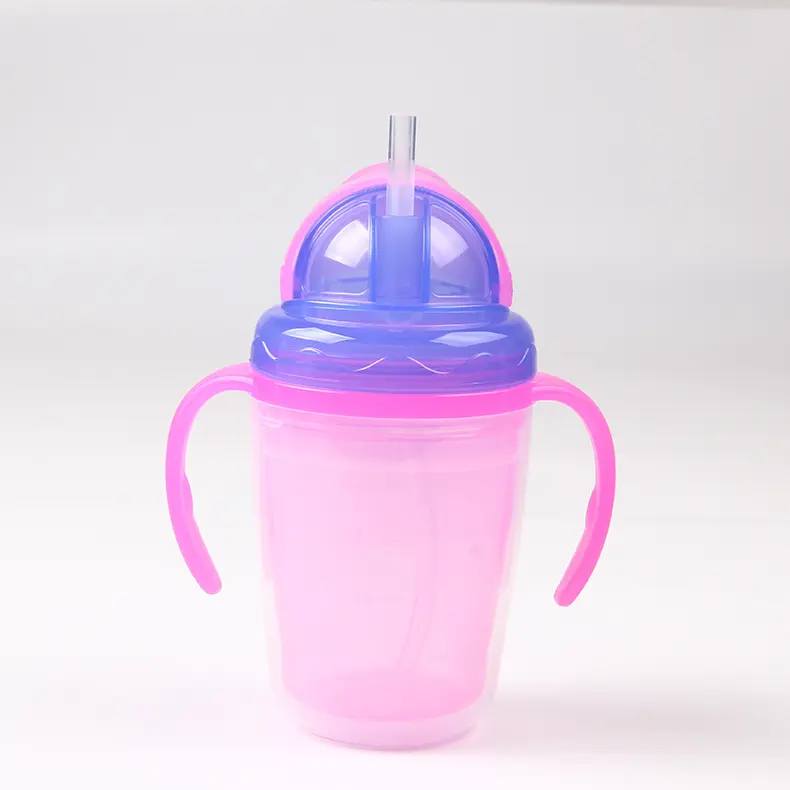 दो-रंग इन्सुलेशन भूसे कप पीबीए मुक्त बच्चे को बोतल खिला बच्चे को बोतल पीपी विरोधी Colic प्राकृतिक प्राकृतिक प्रतिक्रिया के साथ निपल