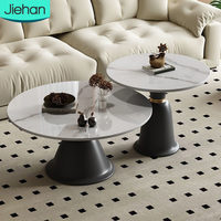 Table basse ronde blanche multifonctionnelle au design moderne, prix bas, sur mesure, avec base en acier carbone pour salon