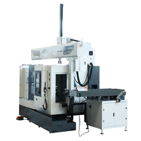 Sistema de Alimentación Automática, Torno CNC de Bancada Inclinada Horizontal, Alta Precisión, Carga y Descarga Automática de Trabajo Mediano, Robot de Eje Y