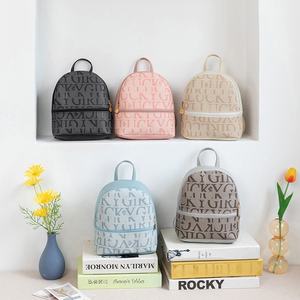 Nouvel Arrivage Sac à Dos Scolaire Femme en PU Tendance avec Imprimé Lettres, Sac à Bandoulière Décontracté Multi-Usages avec Fermeture Éclair, Petit Format Export - Product Image 1
