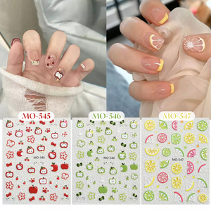 Set <span class=keywords><strong>de</strong></span> Adhesivos para <span class=keywords><strong>Uñas</strong></span> con Diseño <span class=keywords><strong>de</strong></span> Gatitos Veraniegos, Lindas Calcomanías <span class=keywords><strong>de</strong></span> Frutas <span class=keywords><strong>de</strong></span> Dibujos Animados con Manzana Verde, Limón, Cereza y Lazos para Decoración <span class=keywords><strong>de</strong></span> Manicura DIY - Product Image 2