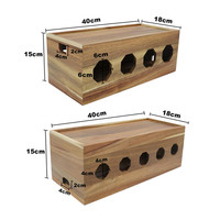 Boîte de rangement pour câbles de téléphone portable, gestion des câbles, organisateur de cordons, boîte de rangement pour câbles en bois d'acacia avec couvercle