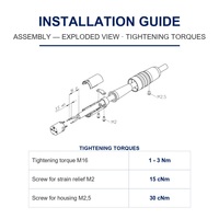 Connecteur de câble circulaire M16 mâle IP40 à raccord fileté, terminal à souder IEC 61076-2-106, 4 pôles, 5A, 300V, directement de l'usine