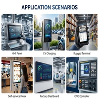 شاشة LCD من TMK مقاس 12.3 بوصة بدقة 1920×720 عالية الوضوح وتقنية IPS، قابلة للقراءة تحت أشعة الشمس، 1000 شمعة، 50 دبوس LVDS، شاشة LED للوحة التحكم في الآلات الثقيلة