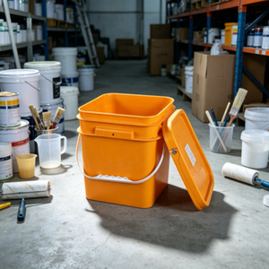 Seau à peinture carré en plastique avec couvercle et poignée en plastique, qualité alimentaire, pour le stockage de revêtements, de produits chimiques et de colle - Product Image 4