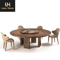 Table de salle à manger en bois artificiel avec dessus en marbre au design moderne unique