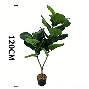 ต้นไม้ประดิษฐ์สีเขียวในกระถางพร้อมของตกแต่งใบต้นไทรสำหรับวางบนพื้นห้องนั่งเล่น - Product Image 2