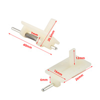 Loquet de capot coulissant à ressort 40 mm, blanc, à fixation par plaque avec languette, pour trappe d'avion RC, en carton en vrac