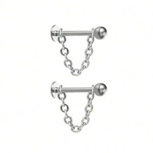 Para la venta caliente Cadena <span class=keywords><strong>de</strong></span> acero inoxidable Nariz Anillo <span class=keywords><strong>de</strong></span> uñas Extraíble Una uña Doble uso 16G Piercing Joyería Hombres Mujeres Regalo - Product Image 5