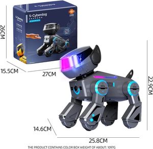 Chien robot intelligent avec télécommande, interaction vocale et actions programmables, lumières LED et musique - Product Image 2