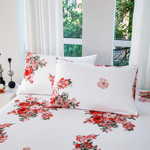 Güzel çiçek pembe yatak süper yumuşak konfor % 100% Polyester çarşaf seti ev için - Product Image 4