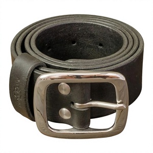 Cinturón de Cuero 100% Vacuno Hecho a Mano para Hombre, Diseño Cuadrado Vintage Ecológico con Hebilla de Acero de 2 Pulgadas, B S International de Una Pieza - Product Image 1