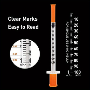 Jeringas <span class=keywords><strong>de</strong></span> <span class=keywords><strong>Insulina</strong></span> Desechables Veterinarias y Médicas <span class=keywords><strong>de</strong></span> Plástico <span class=keywords><strong>de</strong></span> Seguridad <span class=keywords><strong>de</strong></span> 1 ml, 1/4'', 32g, 31g, 30g, 29g, con Aguja <span class=keywords><strong>de</strong></span> 6 mm, <span class=keywords><strong>100</strong></span> <span class=keywords><strong>Unidades</strong></span> - Product Image 5
