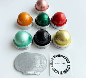 Kapsul kopi aluminium warna-warni ramah lingkungan cocok dengan pod isi ulang Nespresso Vertuo dengan tutup segel - Product Image 1
