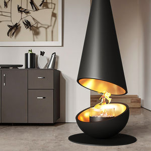 <span class=keywords><strong>Cheminée</strong></span> d'intérieur moderne avec flammes simulées artistiques Ornement décoratif circulaire suspendu personnalisable pour ambiance ornementale - Product Image 2