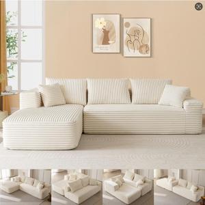 Sofá Esquinero Económico Envasado al Vacío, Sofá Cama de Pana, Compresión Plegable, Sofá de Tela Compresible - Product Image 4