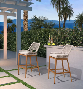 <span class=keywords><strong>Taburete</strong></span> de Bar de patio de <span class=keywords><strong>cocina</strong></span> moderno personalizado al por mayor mostrador alto Silla de ratán de <span class=keywords><strong>madera</strong></span> apilable para comedor restaurante uso escolar - Product Image 5