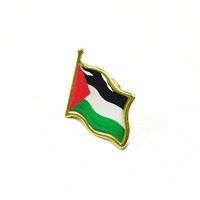 Émail de drapeau de Palestine personnalisé pour épinglette imprimé avec de l'époxy sur acier étain laiton plaqué par les fabricants pour les badges de col de chapeau