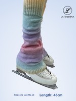 LA CICOGNA Vêtements de ballet pour filles, couvre-jambes en peluche dégradé couleur bonbon avec strass, couvre-chaussures chauds et tendance