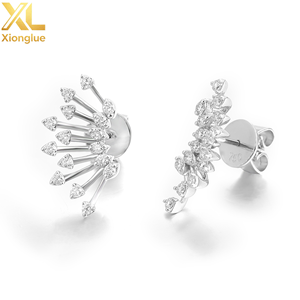 Pendientes de Lujo con Diamantes de Laboratorio DEF/VS, Oro de 14K/18K, Joyería Personalizada para Compromiso, Pendientes de Flecha para Mujer - Product Image 2