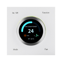 Termostato Cuadrado 3 en 1 TUYA Zigbee WiFi para Aire Acondicionado Central, Calefacción por Suelo Radiante y Aire Fresco, con Perilla Giratoria y Pantalla a Color