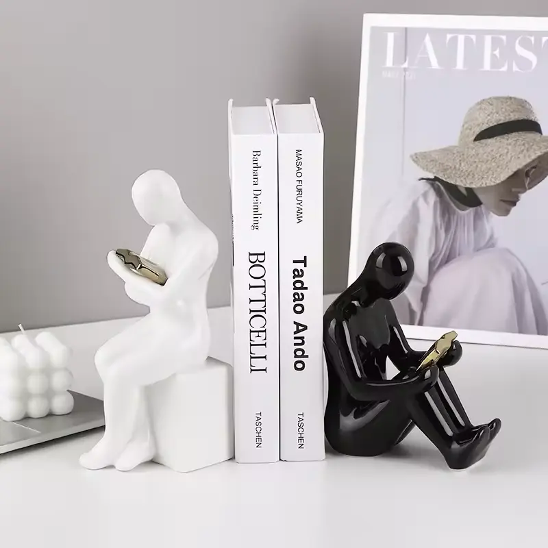 Serre-livres créatifs en résine ornement Figure Sculpture pour la décoration intérieure décoration de salon