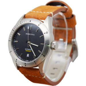 Orologio da <span class=keywords><strong>Uomo</strong></span> di Lusso Elegante con Logo Personalizzato, Movimento al Quarzo MIYOTA, <span class=keywords><strong>Cinturino</strong></span> in <span class=keywords><strong>Pelle</strong></span>, Resistente all'Acqua 5BAR - Product Image 6