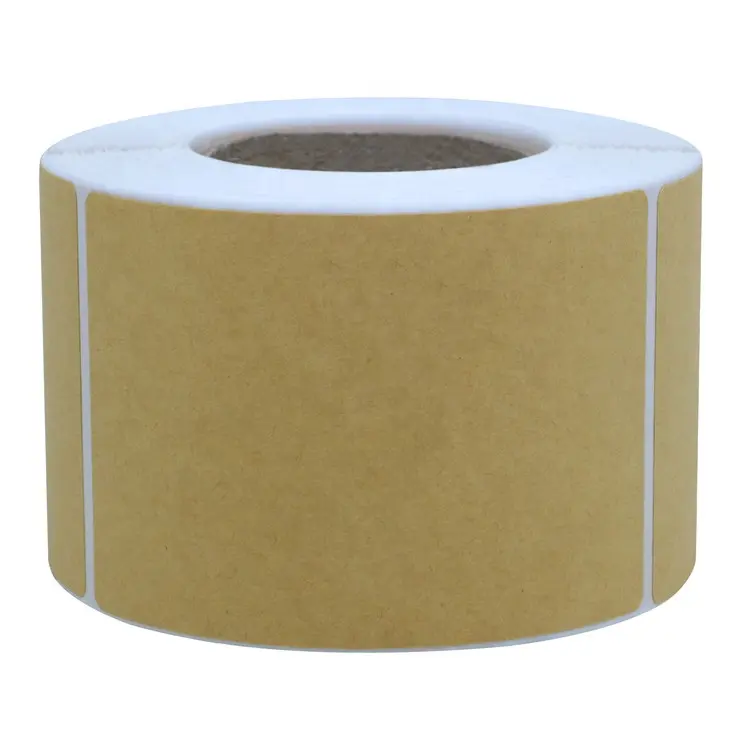 Hybsk 2x3 inch Brown Kraft Color Coding Labels/Permanent Adhesive/Write On Labels - 300 Labels Per Roll