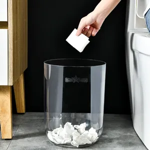 Botes Para Basura Clear Acryl Runde Kunststoff Badezimmer Küche Staub Müll Mülleimer Abfall korb
