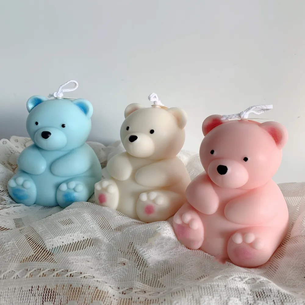 Scented Soy Wax Honey Bear Candles Cute Teddy Bear Candle Silicone Mold