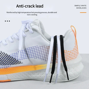 Flache Schnürsenkel für Turnschuhe Basketballs chuhe Schnürsenkel <span class=keywords><strong>Wei</strong></span>ß <span class=keywords><strong>Schwarz</strong></span> Schnürsenkel 6mm Breite Laufschuhe Zubehör - Product Image 5