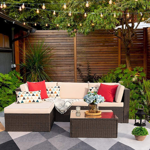 طقم أثاث خارجي من بيتر هومز آند جاردنز باللونين الأسود والأبيض، مصنوع من الراتان والبولي إيثيلين، 7 قطع، لون أسود - Product Image 3