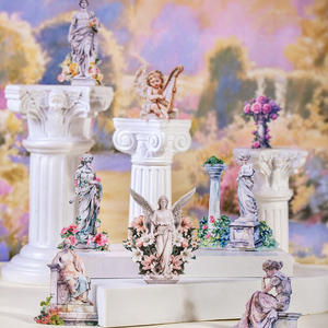 15 hojas/paquete estatua de jardín pegatinas decorativas serie de jardín <span class=keywords><strong>romano</strong></span> pegatinas de base Vintage - Product Image 3